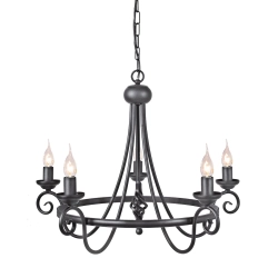 kinkiecik.pl Żyrandol Harlech – 5 źródeł światła – Czarny HR5-BLACK Elstead Lighting