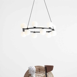 LAMPA WISZĄCA KRONE 12 CZARNY 1085R1 ALDEX - zdjęcie dodatkowe 1
