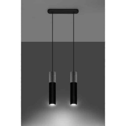 kinkiecik.pl Lampa wisząca BORGIO 2 czarny SL.0651 SOLLUX LIGHTING