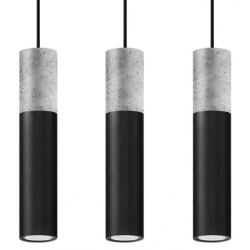 kinkiecik.pl Lampa wisząca BORGIO 3 czarny SL.0652 SOLLUX LIGHTING