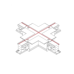 Łącznik krzyżowy wpuszczany czarny CTLS RECESSED POWER X CONNECTOR BLACK 8680 Nowodvorski - zdjęcie dodatkowe 1