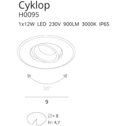 CYKLOP H0094 4000K biała dzienna OPRAWA WPUSTOWA BIAŁA IP65 MaxLight - zdjęcie dodatkowe 1