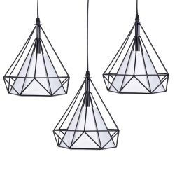 kinkiecik.pl Lampa wisząca Diament Abigali Diamond III L ABIGALI-CHNR3L-E27