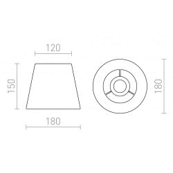 kinkiecik.pl NIZZA 18/15 abażur Polycotton czarna/białe PCV max. 28W R13114 Rendl light studio