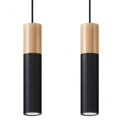 kinkiecik.pl Lampa wisząca PABLO 2 czarna SL.0633 SOLLUX LIGHTING