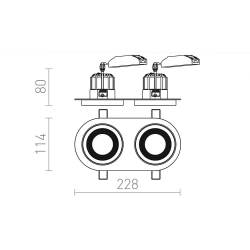 kinkiecik.pl SHARM R II wpuszczana czarna miedź/miedź 230V LED 2x10W 24° 3000K R13243 Rendl light studio