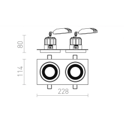 kinkiecik.pl SHARM SQ II wpuszczana brązowa/perłowo-złota 230V LED 2x10W 24° 3000K R13257 Rendl light studio
