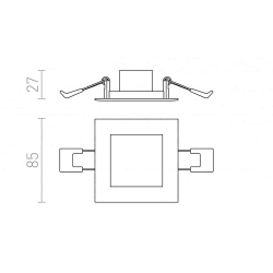 kinkiecik.pl SLENDER SQ 8 wpuszczana chrom 230V LED 3W 3000K R12187 Rendl light studio