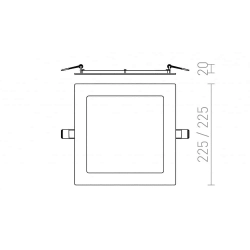 kinkiecik.pl SOCORRO SQ 225 wpuszczana biała 230V LED 18W 3000K R12969 Rendl light studio