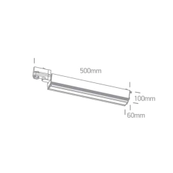 kinkiecik.pl Reflektor Adjustable LED Linear Track Light 65026T/B/C ONE LIGHT 50cm