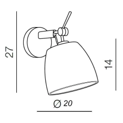 Kinkiet ZYTA WALL XS ALU AZ2413 AZZARDO