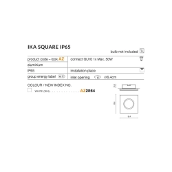 Oczko stropowe Ika S IP65 (white) AZ2864 AZZARDO