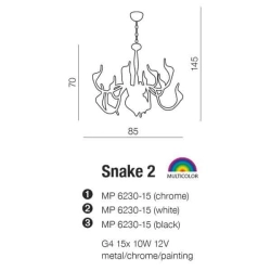 Lampa wisząca Snake 2 AZ0172 White AZZARDO