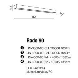 Kinkiet RADO 90 4000K WH AZ2083 AZZARDO