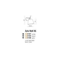 Lampa ścienna ZYTA WALL XS złota AZ4187ś.20cm AZZARDO