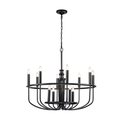 Żyrandol Capitol Hill – 12 źródeł światła – Czarny KL-CAPITOL-HILL12-BLK Elstead Lighting