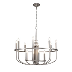 Żyrandol Capitol Hill – 12 źródeł światła – Szczotkowany nikiel KL-CAPITOL-HILL12-BN Elstead Lighting