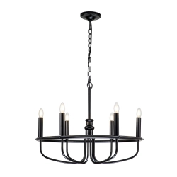 Żyrandol Capitol Hill – 6 źródeł światła – Czarny KL-CAPITOL-HILL6-BLK Elstead Lighting