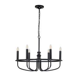 Żyrandol Capitol Hill – 6 źródeł światła – Czarny KL-CAPITOL-HILL6-BLK Elstead Lighting
