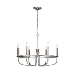 Żyrandol Capitol Hill – 6 źródeł światła – Szczotkowany nikiel KL-CAPITOL-HILL6-BN Elstead Lighting