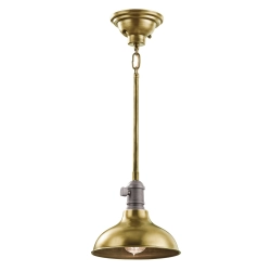 kinkiecik.pl Mała lampa wisząca Cobson – 1 źródło światła – Naturalny mosiądz KL-COBSON-MP-BR Elstead Lighting