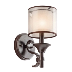 kinkiecik.pl Kinkiet Lacey – 1 źródło światła – Ciepły ciemny brąz KL-LACEY1-MB Elstead Lighting