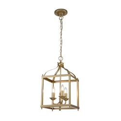 Średnia lampa wisząca Larkin – 3 źródła światła – Naturalny mosiądz KL-LARKIN-P-M-PNBR Elstead Lighting
