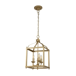 Średnia lampa wisząca Larkin – 3 źródła światła – Naturalny mosiądz KL-LARKIN-P-M-PNBR Elstead Lighting
