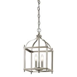 kinkiecik.pl Mała lampa wisząca Larkin – 2 źródła światła – Szczotkowany nikiel KL-LARKIN-P-S-NI Elstead Lighting