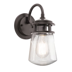 kinkiecik.pl Mała latarnia naścienna Lyndon – 1 źródło światła – Brąz architektoniczny KL-LYNDON2-S-AZ Elstead Lighting