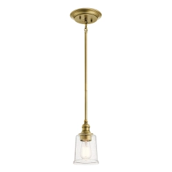 Mała lampa wisząca Waverly – 1 źródło światła – Naturalny mosiądz KL-WAVERLY-MP-NBR Elstead Lighting