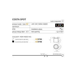 Plafon Costa Spot (white/white) AZ2705 AZZARDO