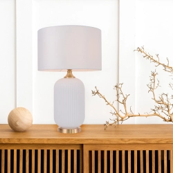 Lampa stołowa Tamiza 65 cm biała 1xE27 LP-1515/1T big white Light Prestige