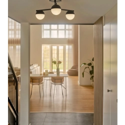 Lampa sufitowa Contina czarna, 3 szklane klosze 2512096003 Nordlux
