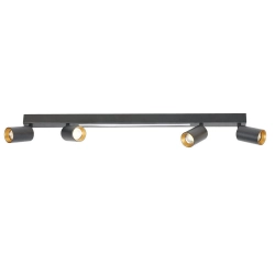 Lampa sufitowa Perugia 4xGU10 + 1xLED czarna LP-0703/4C BK LIGHT PRESTIGE