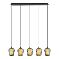 Lampa Wisząca Keso 5xLED czarna PL0141-5 yaskr