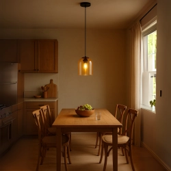 Lampa wisząca Elaris bursztynowa 1xE27 LP-8103/1P AM Light Prestige
