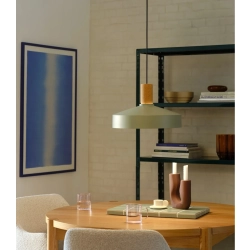 Lampa wisząca Elvas - zielona, drewniany element 2512033023 Nordlux