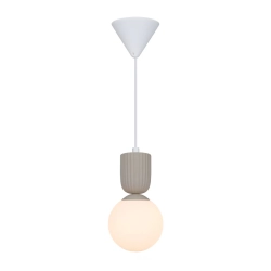 Lampa wisząca Sadie beżowa, mleczny klosz 2512603009 Nordlux