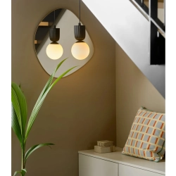 Lampa wisząca Sadie czarna, mleczny klosz 2512603003 Nordlux