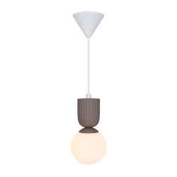 Lampa wisząca Sadie jasnobrązowa, mleczny klosz 2512603018 Nordlux