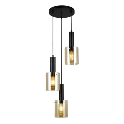 Lampa wisząca Sardo PND-5581-3A-BK+AMB ITALUX - zdjęcie produktu