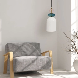 Lampa wisząca Tropea 1xE27 biała, średnia LP-2004/1P M WH LIGHT PRESTIGE