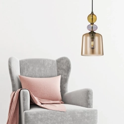 Lampa wisząca Tropea 1xE27 bursztynowa, mała LP-2004/1P S AM LIGHT PRESTIGE