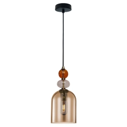 Lampa wisząca Tropea 1xE27 bursztynowa, średnia LP-2004/1P M AM LIGHT PRESTIGE