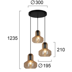 Lampa wisząca LERO LNV0006924 Lunaveri