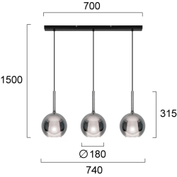Lampa wisząca PIAVE LNV0011534 Lunaveri