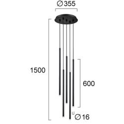 Lampa wisząca SIETE LNV0021924 Lunaveri