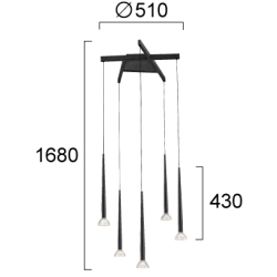 Lampa wisząca COMO LNV0035234 Lunaveri