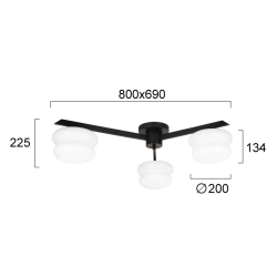 Lampa sufitowa PESA LNV0095434 Lunaveri